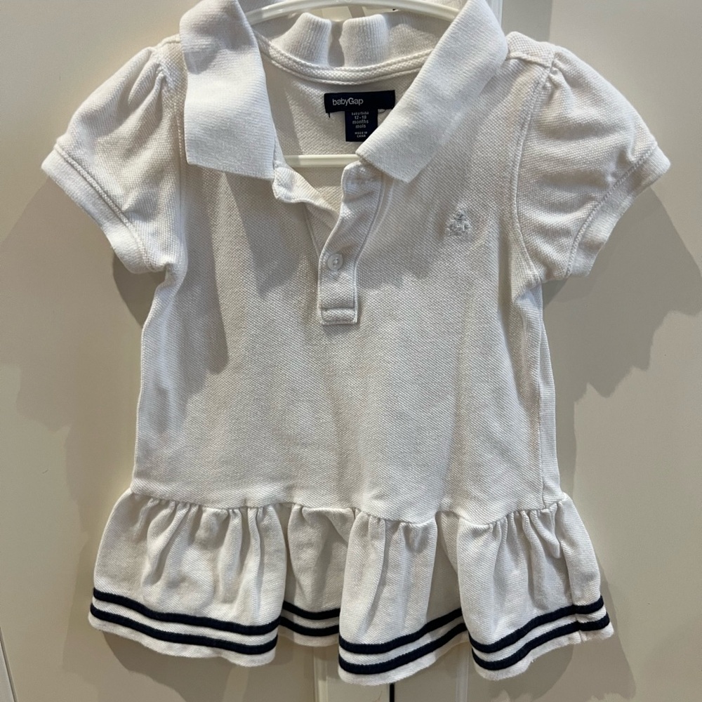 Baby GAP White Polo dress 12m